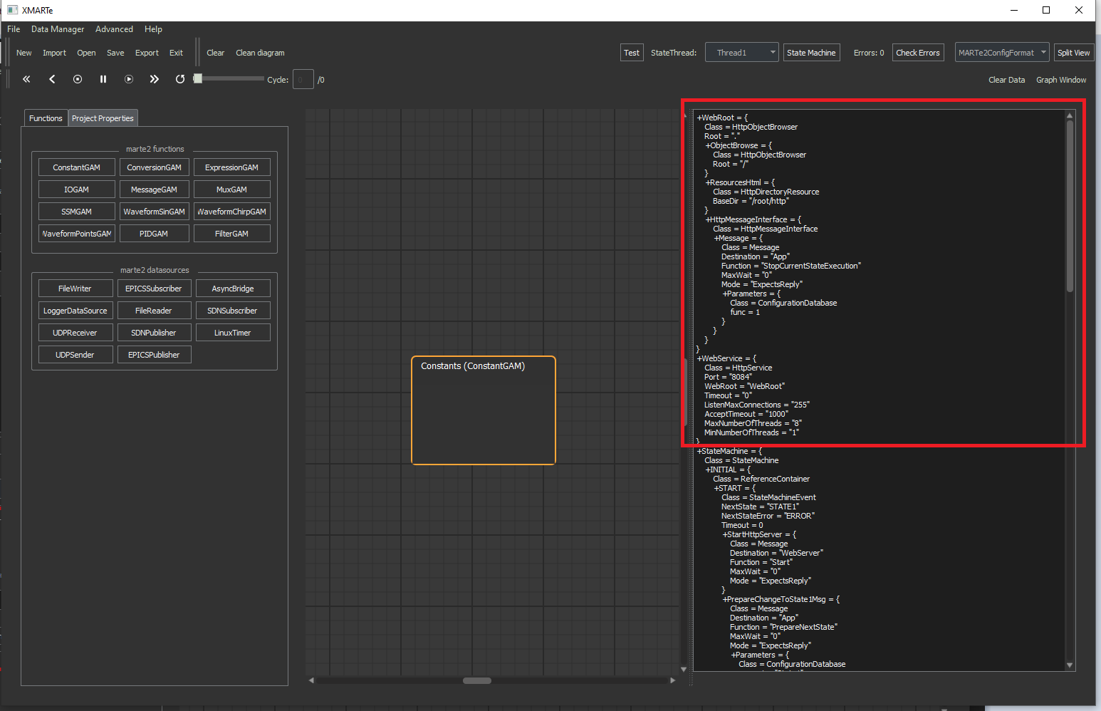 Message Configuration Window