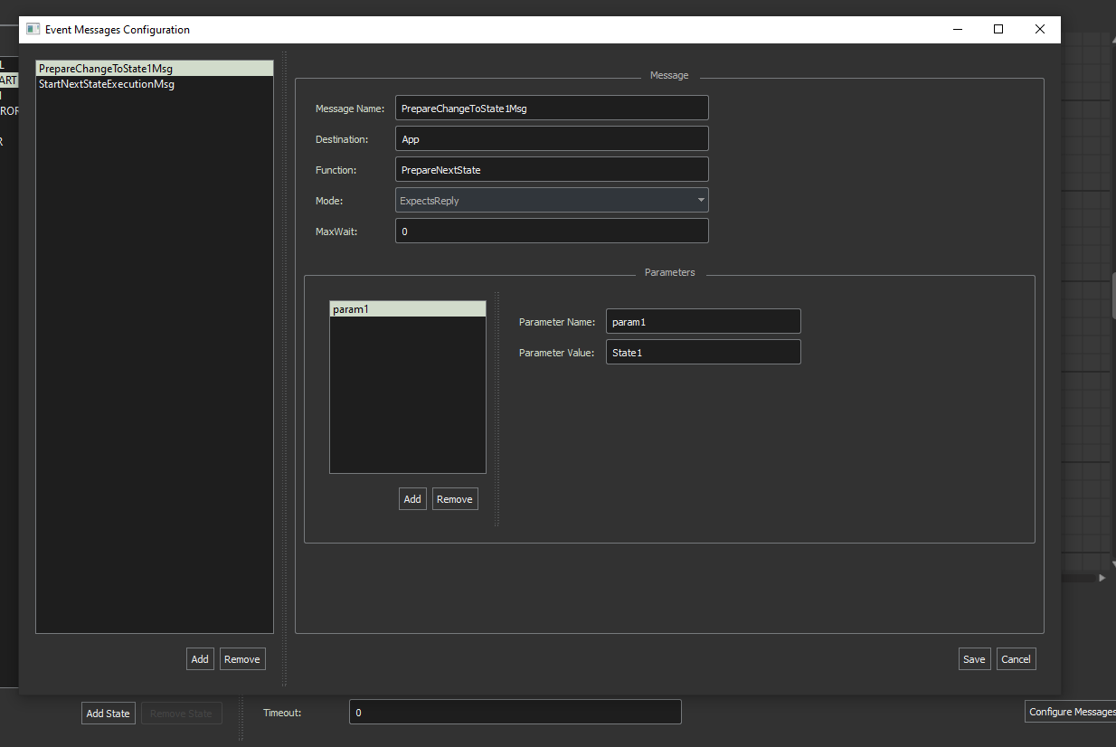 Message Configuration Window