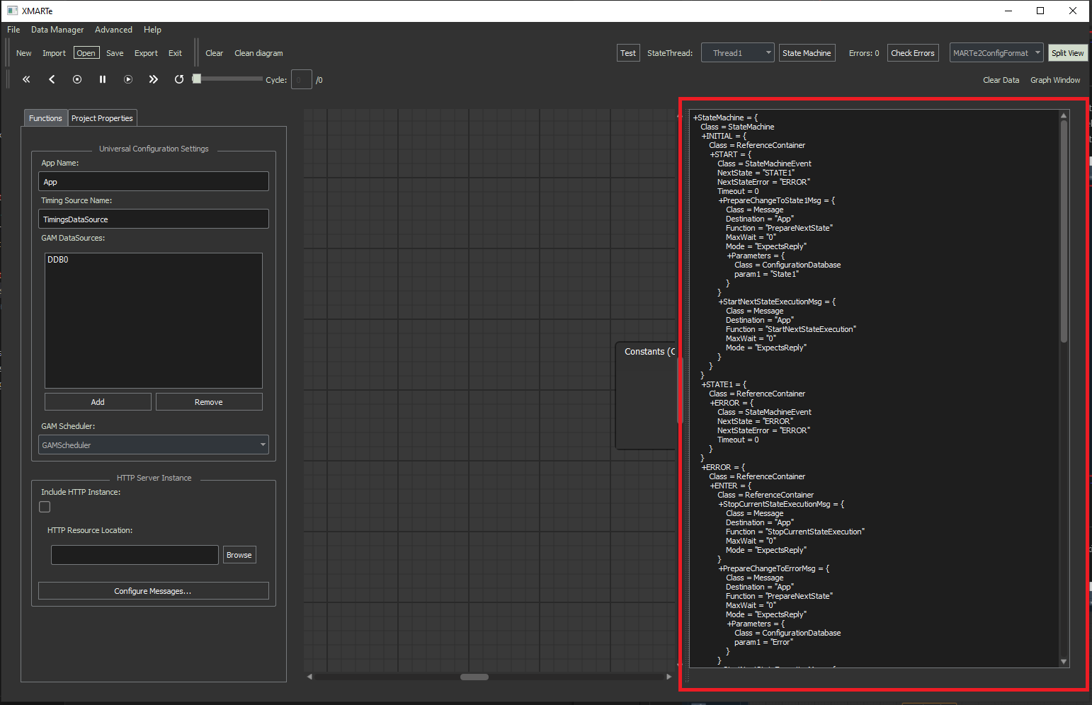 Application upon startup
