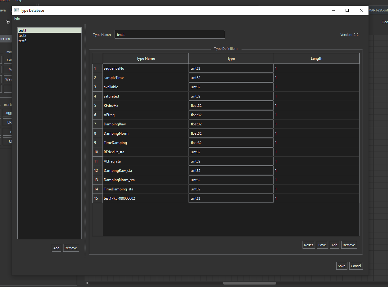 Type Database Window